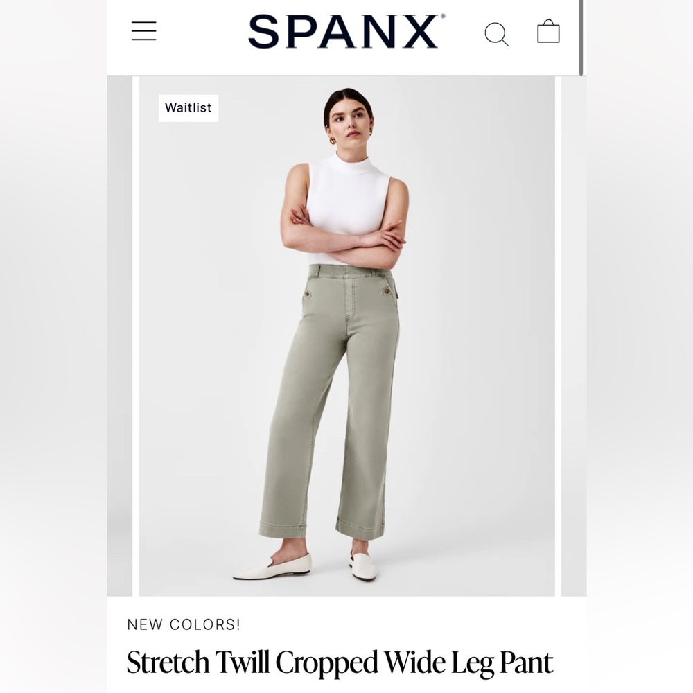 NWT Stretch Twill Cropped Wide Leg Pant. Size small